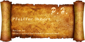 Pfeiffer Hubert névjegykártya